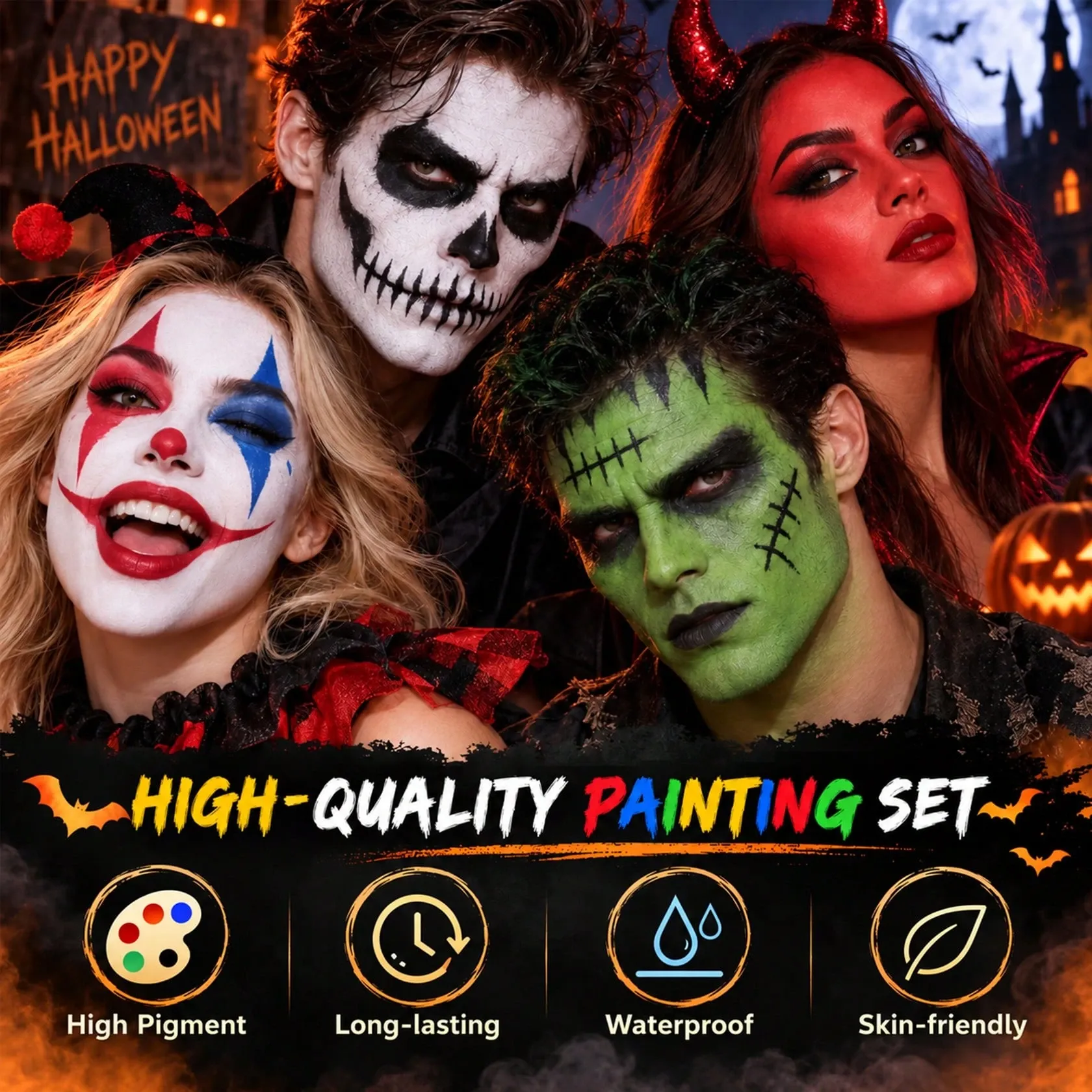 Kit de Maquillaje Halloween para Rostro y Cuerpo — 6 Colores — vista 1