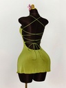 Vestido Corto Verde Olivo con Espalda Cruzada — vista adicional 1