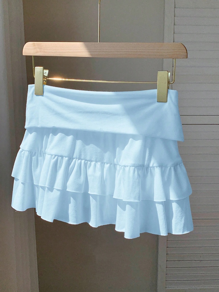 Falda Short Azul Bebé con Volantes — vista adicional 1