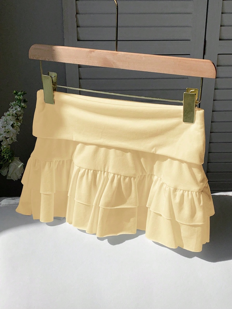 Falda Short Amarilla con Volantes — vista adicional 2