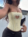 Top Corset Amarillo Pálido con Corazón — vista 3