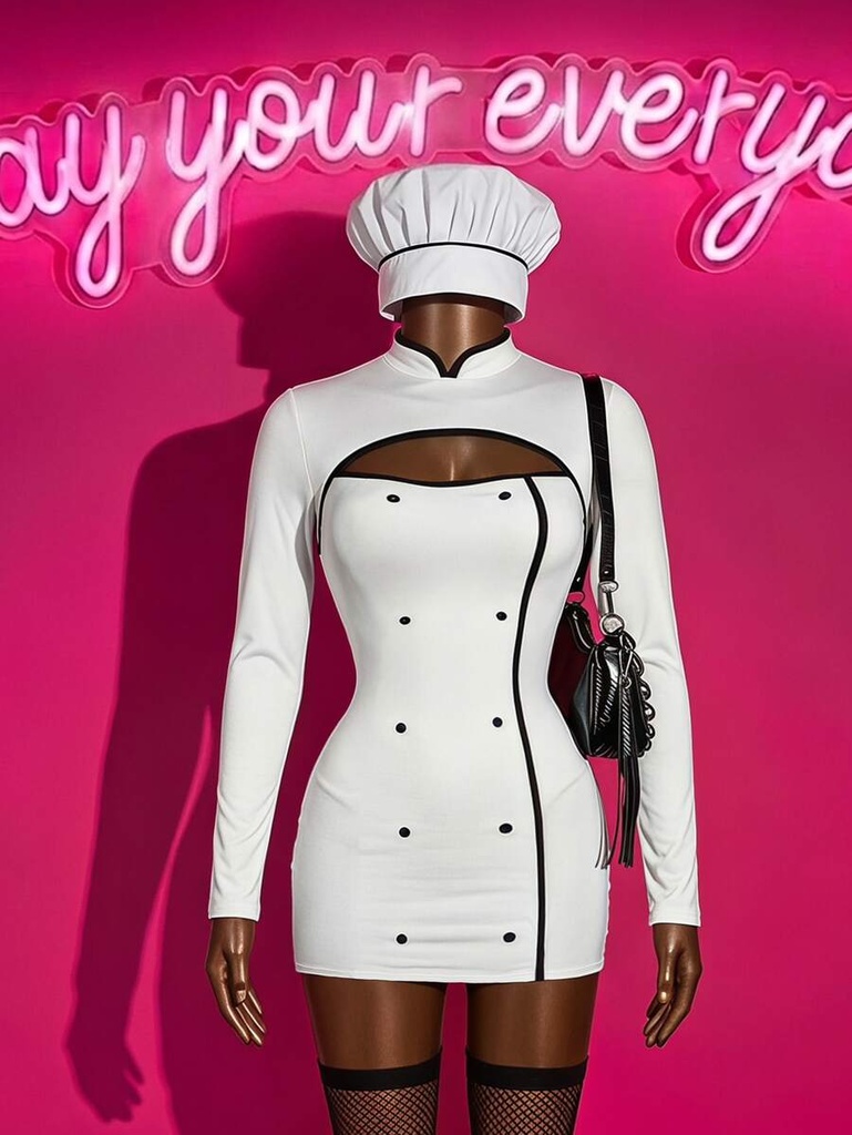 Vestido Mini Blanco de Mucama — vista adicional 1