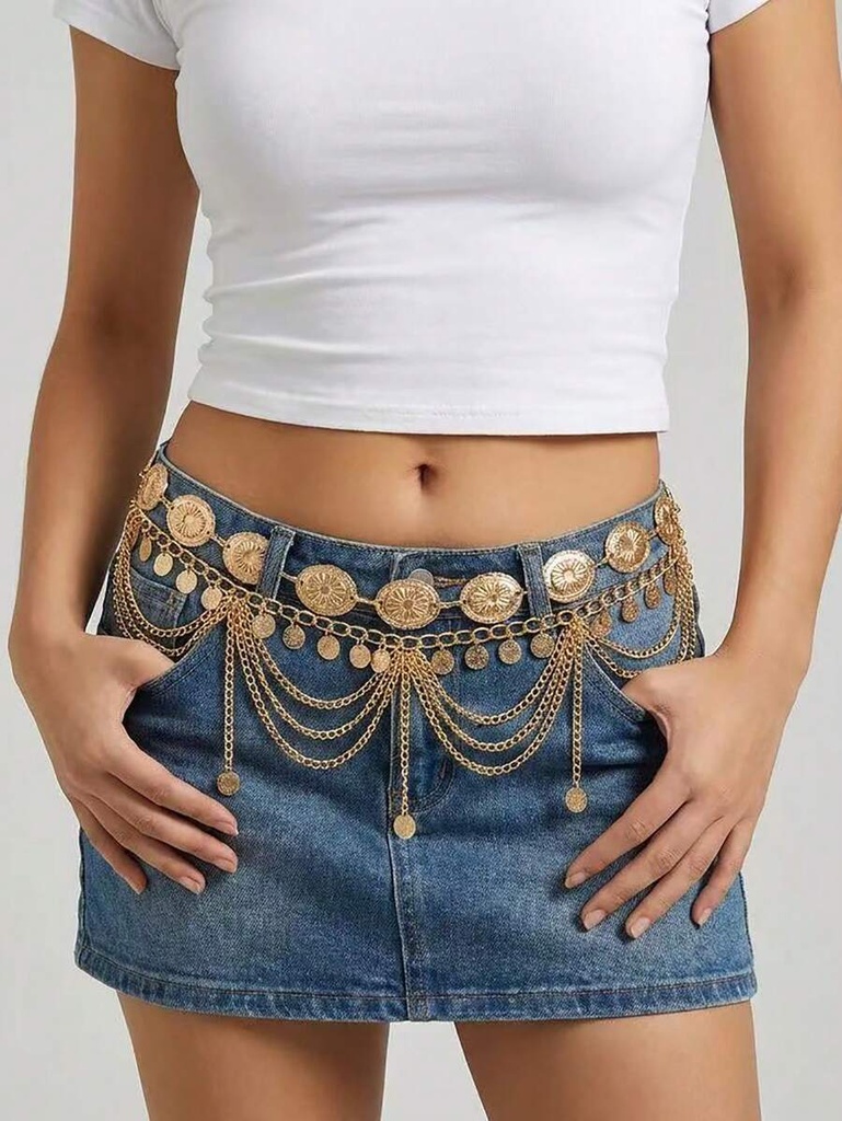 Set 2PCS de Cadenas de Cintura Doradas con Margaritas — vista adicional 2