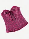 Corset Violeta Rojizo de Jacquard con Volantes — gallery 1