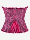 Corset Violeta Rojizo de Jacquard con Volantes — gallery 2