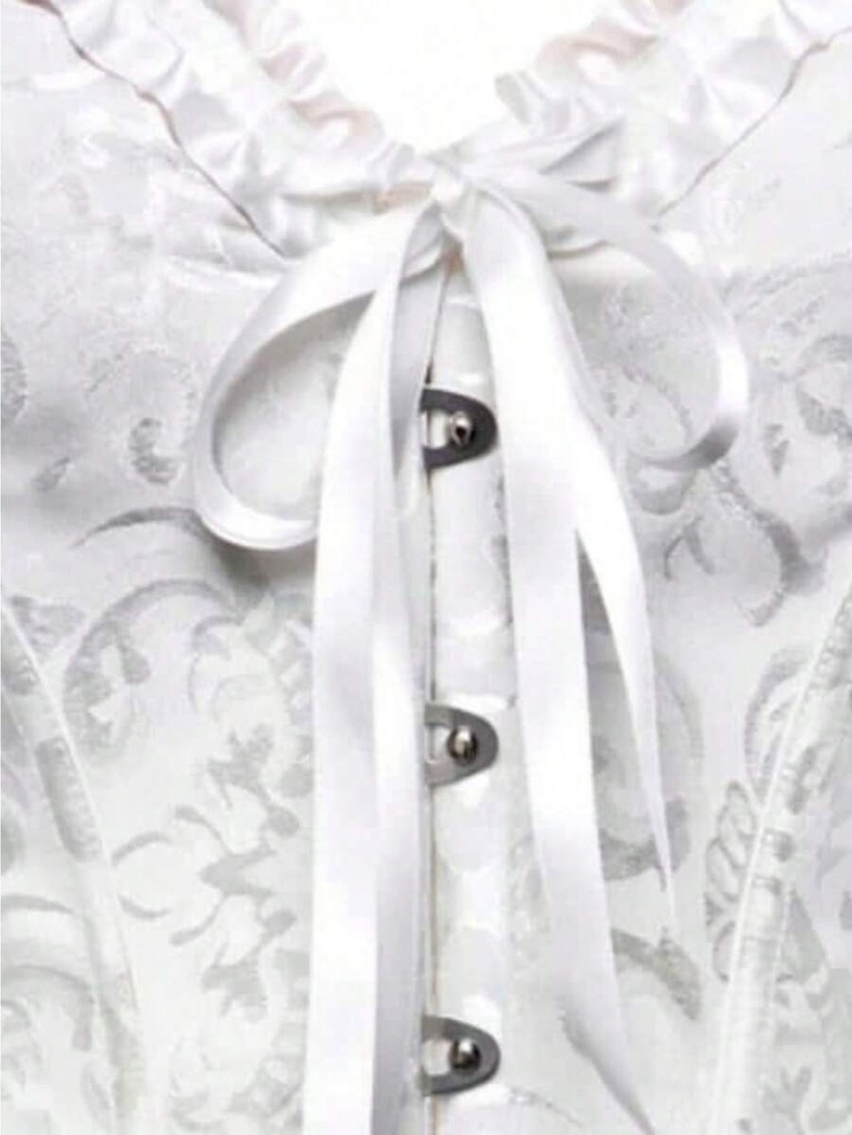 Top Corset Blanco Estilo Palacio — detalle frontal