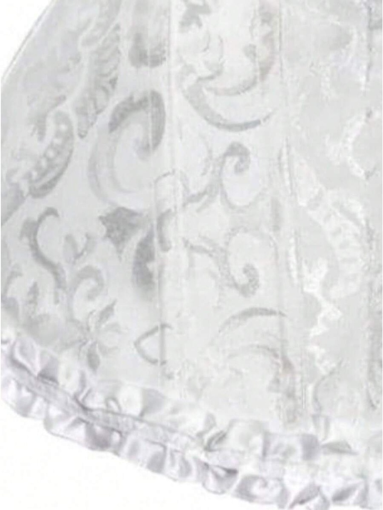 Top Corset Blanco Estilo Palacio — detalle de jacquard