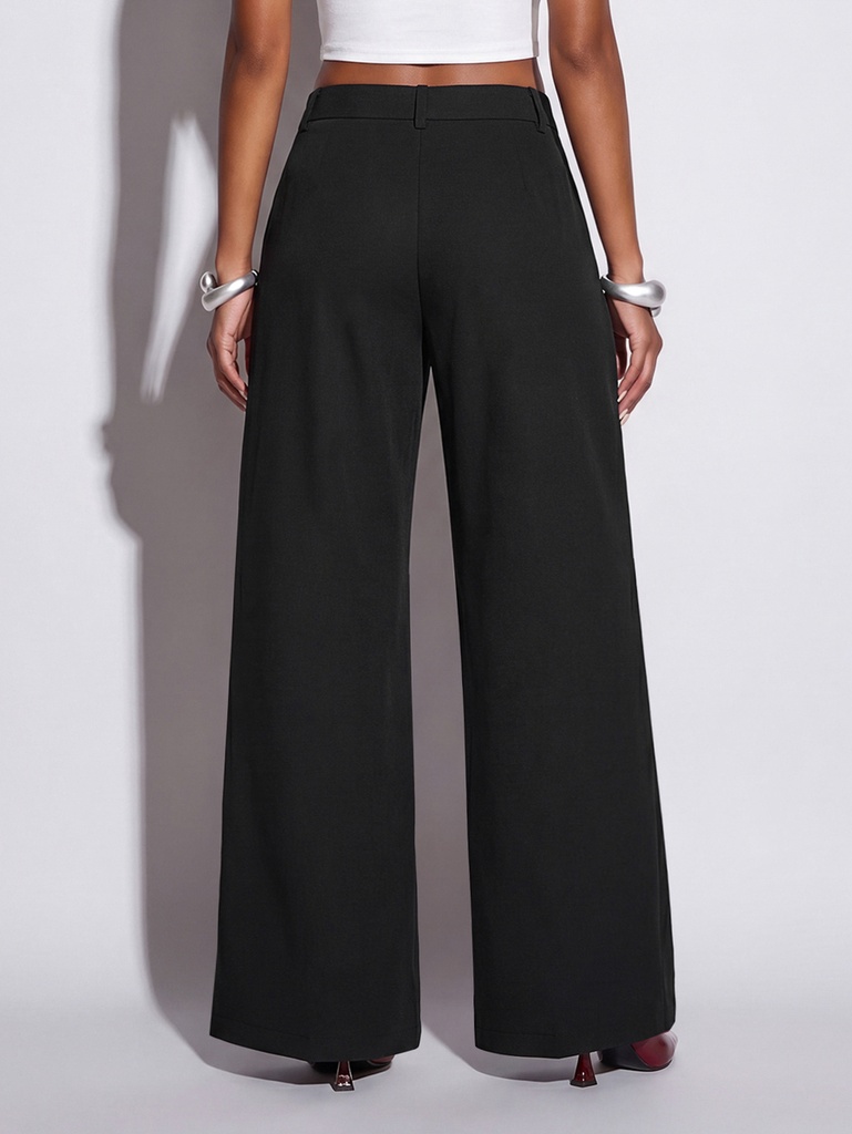 Pantalón Negro de Pierna Ancha — vista 1