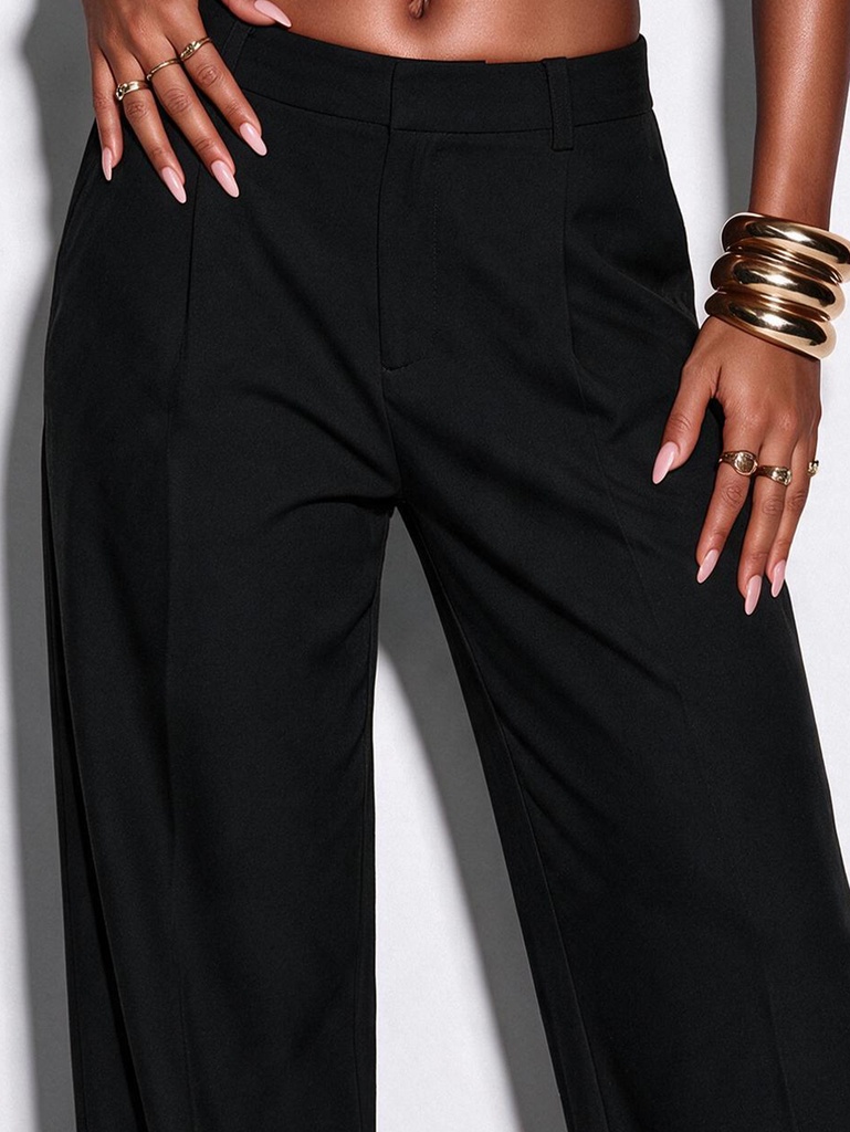 Pantalón Negro de Pierna Ancha — vista 2