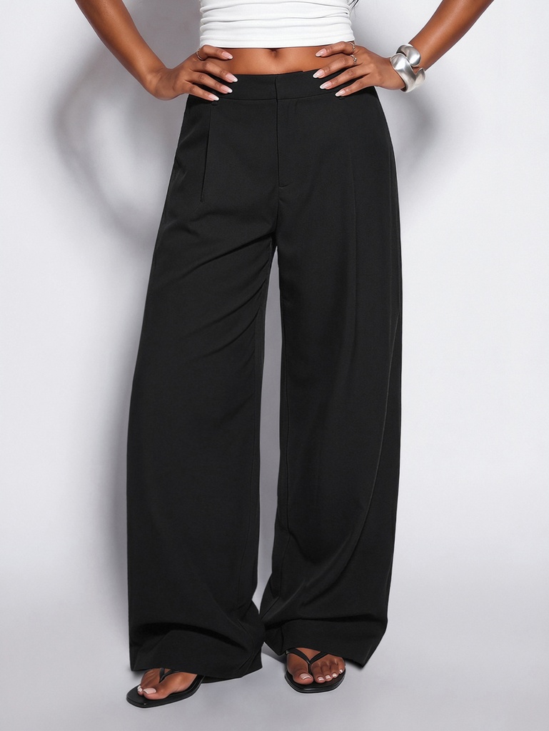 Pantalón Negro de Pierna Ancha — vista 3