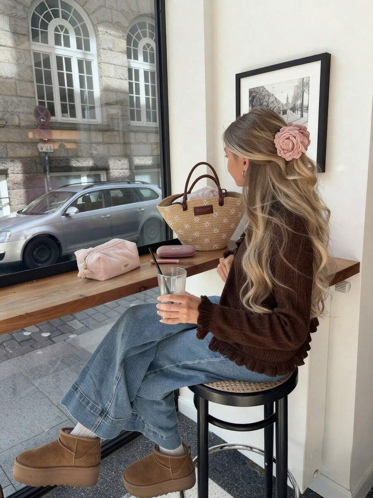 Cárdigan Café con Volantes — vista 4