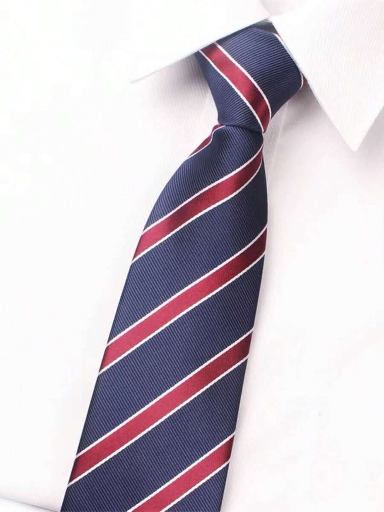 Corbata Azul Marino y Borgoña — vista 6