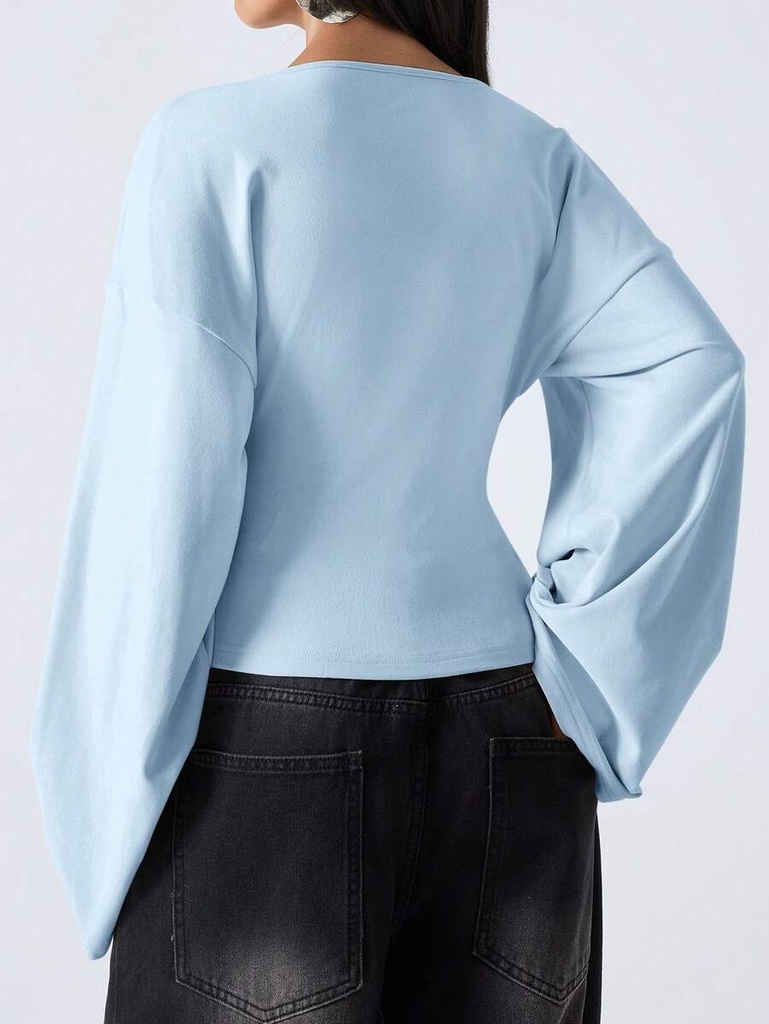 Blusa Azul Cielo de Manga Campana — vista 1