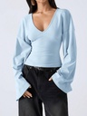 Blusa Azul Cielo de Manga Campana — vista 4