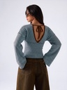 Blusa de Punto a Rayas Azul y Café — vista 1