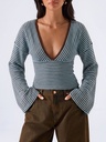 Blusa de Punto a Rayas Azul y Café — vista 2