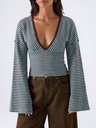 Blusa de Punto a Rayas Azul y Café — vista 5