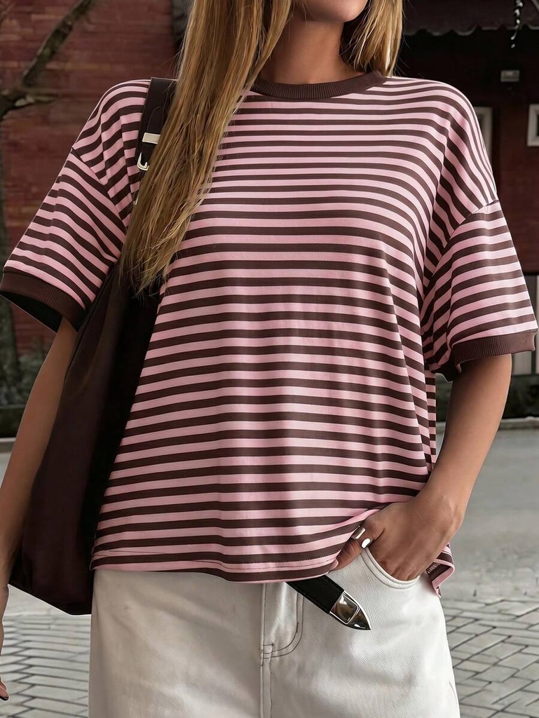 Camiseta Rosa a Rayas — vista 5
