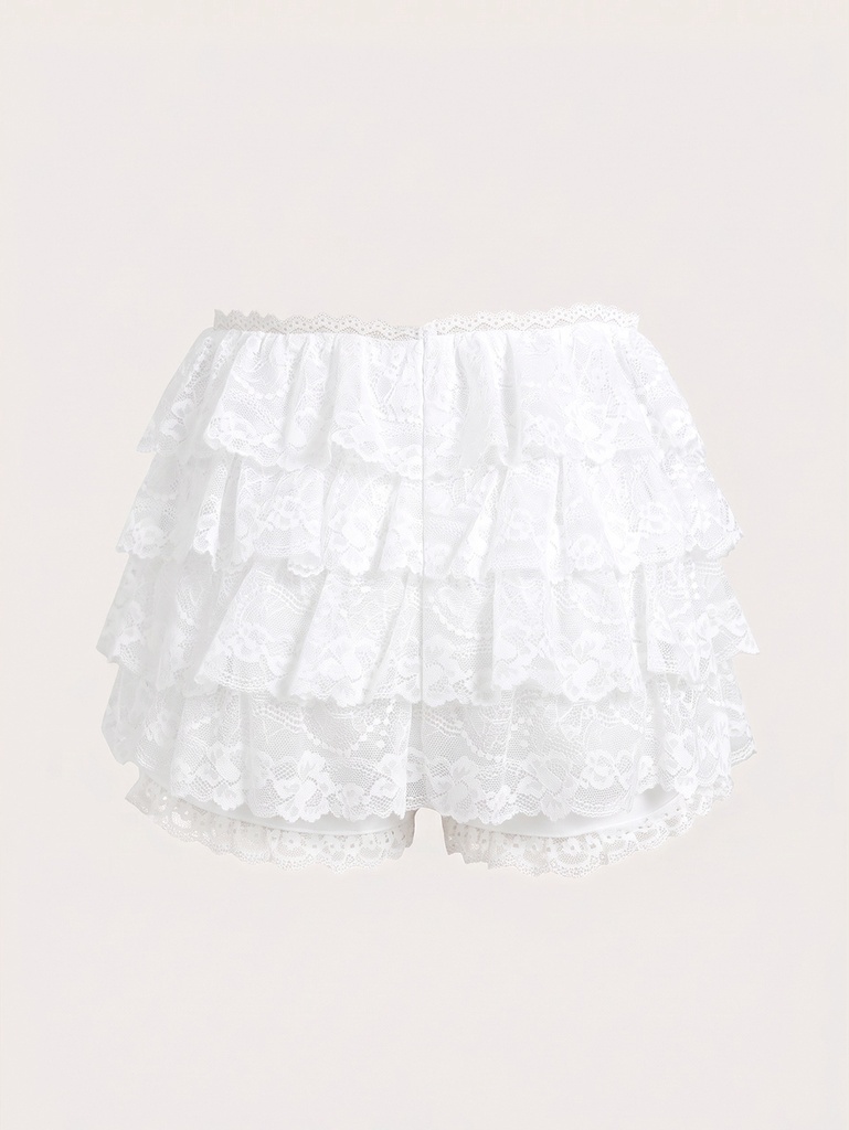 Falda Short Blanca con Volantes — vista 1