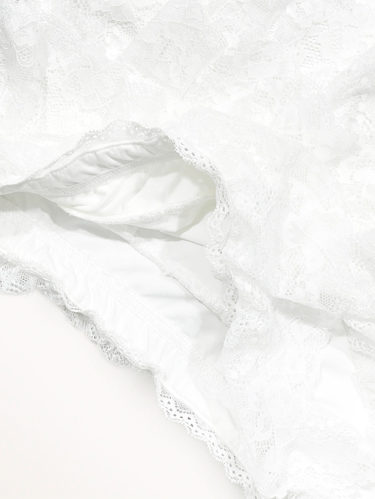 Falda Short Blanca con Volantes — vista 3