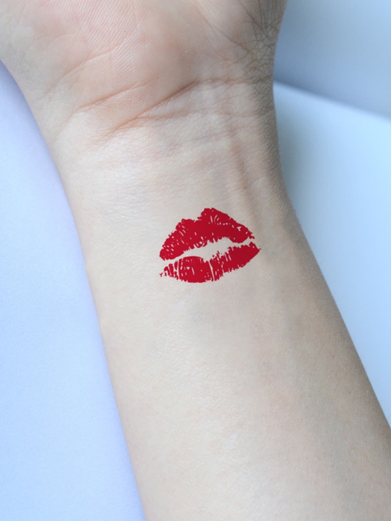 Tatuajes Temporales de Labios Rojos — vista 3