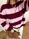 Blusa Rayada Vino y Rosa de Manga Larga — vista 2