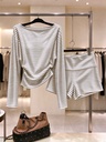 Conjunto de Blusa Rayada Blanca y Negra con Short — vista 2