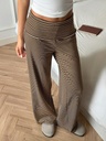 Pantalón Ancho de Rayas Café y Beige — vista 3
