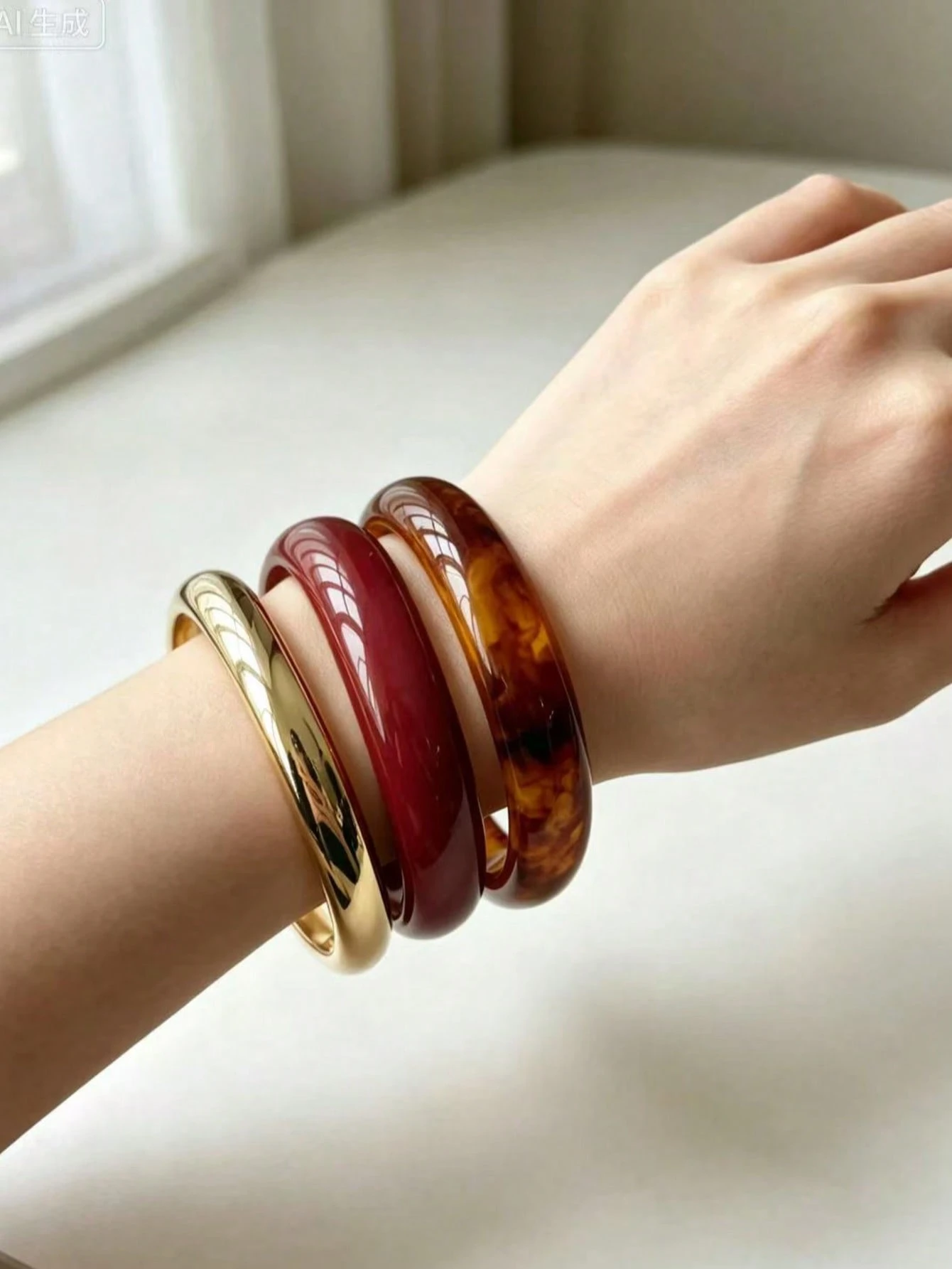 Set de 3 Pulseras Acrílicas Multicolor — vista adicional 1