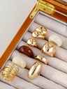 Set de 9 Anillos Chunky Dorados — vista adicional 2