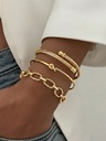 Set de 3 Pulseras Doradas de Acero — vista adicional 1