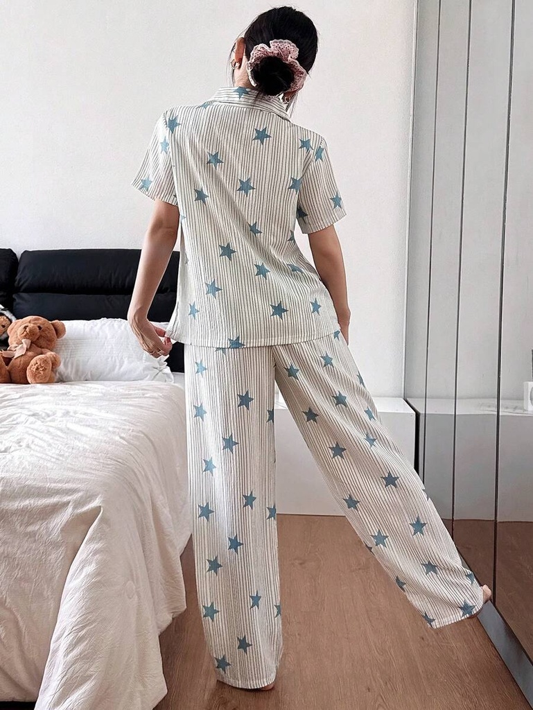 Pijama de Estrellas Azules con Rayas — vista 1