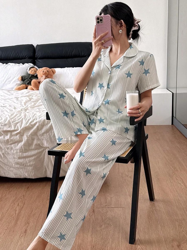 Pijama de Estrellas Azules con Rayas — vista 2