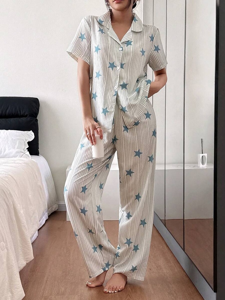 Pijama de Estrellas Azules con Rayas — vista 3