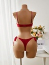 Conjunto de Brasier y Tanga de Encaje Vino — vista 1