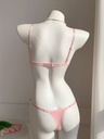 Conjunto de Brasier y Tanga Rosa con Encaje — vista 2