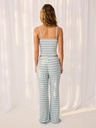 Pijama de Camisola y Pantalón Ancho de Rayas Azules — vista 1