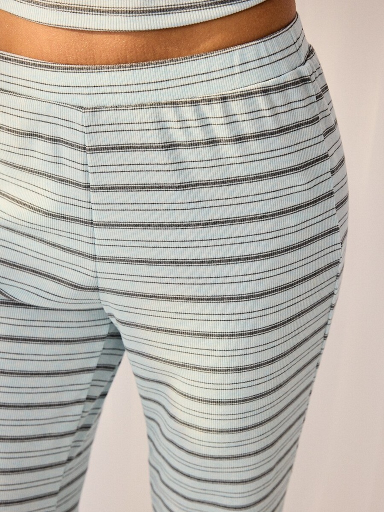 Pijama de Camisola y Pantalón Ancho de Rayas Azules — vista 6