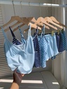 Pijama de Camisola y Short de Cuadros Azul Claro — vista 2