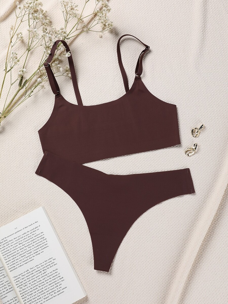 Conjunto de 2 Piezas de Brasier y Tanga Sin Costuras — vista 3