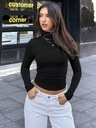 Top Corto Negro de Cuello Alto — vista 1