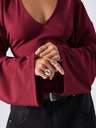 Blusa Vino de Cuello V y Manga Acampanada — vista 5