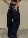 Jeans Azul Oscuro de Pierna Ancha — vista 4