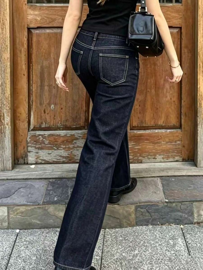 Jeans Azul Oscuro de Pierna Ancha — vista 5