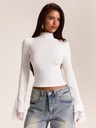 Blusa Blanca de Cuello Alto con Encaje — vista 5