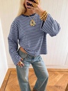 Blusa de Rayas Azul Marino y Celeste — vista 2