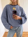 Blusa de Rayas Azul Marino y Celeste — vista 3