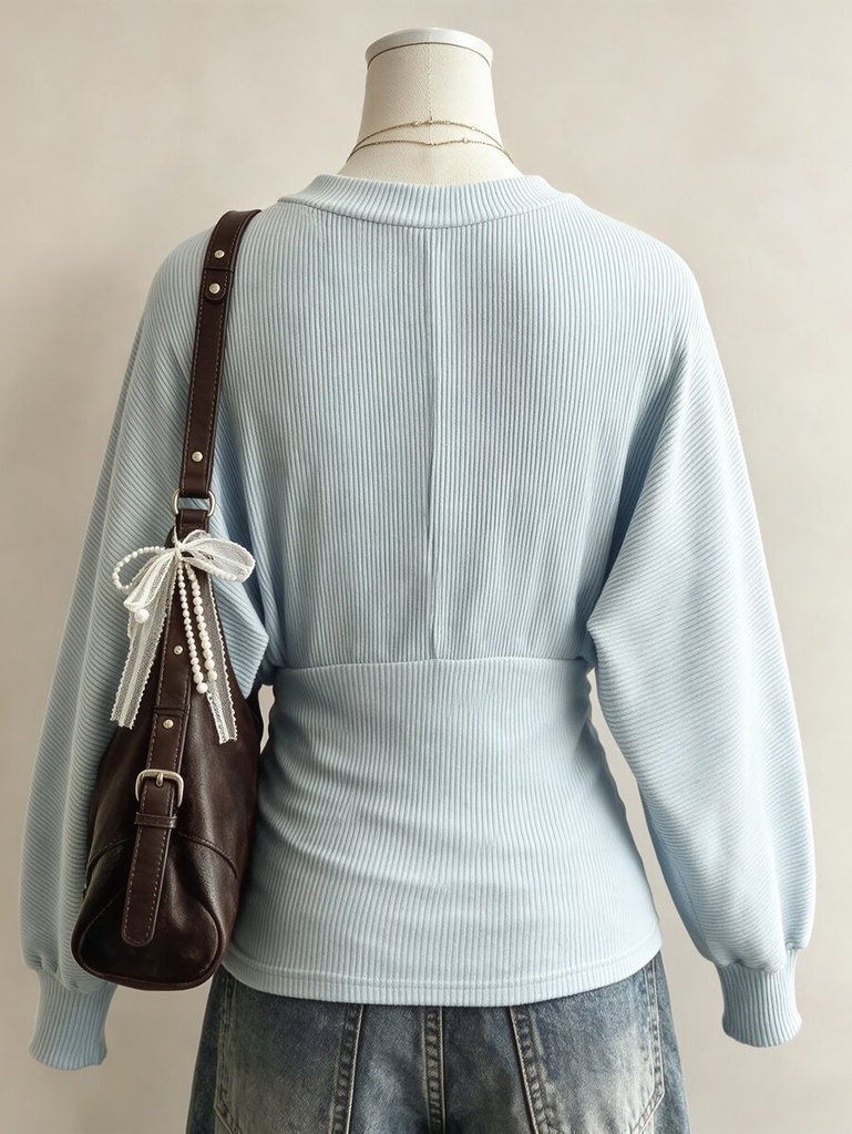 Blusa Azul Bebé Cruzada de Cuello V — vista 1
