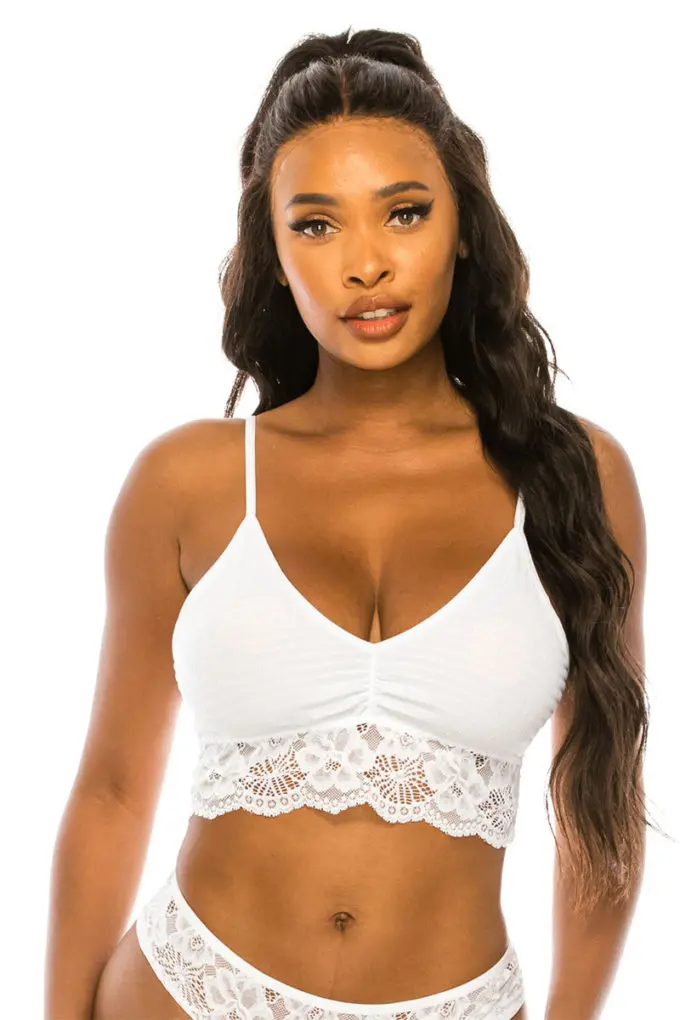 Bralette Liso con Encaje