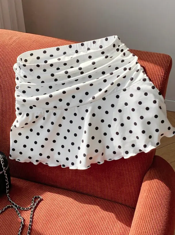 Falda Blanca de Puntos 